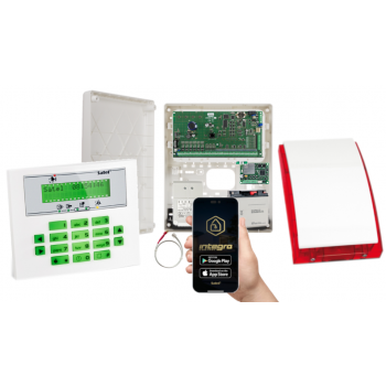 ZESTAW ALARMOWY SATEL INTEGRA 64 + INT-KLCDS-GR + OPU-3P + AWT682 + 17Ah + INT-GSM LTE + SYRENA SP-4001R
